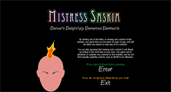 Desktop Screenshot of mistresssaskia.com