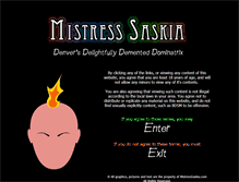 Tablet Screenshot of mistresssaskia.com